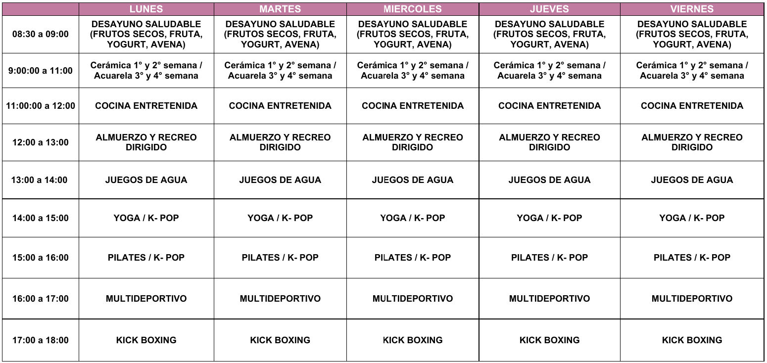 horarios summer school cli 2026 version1